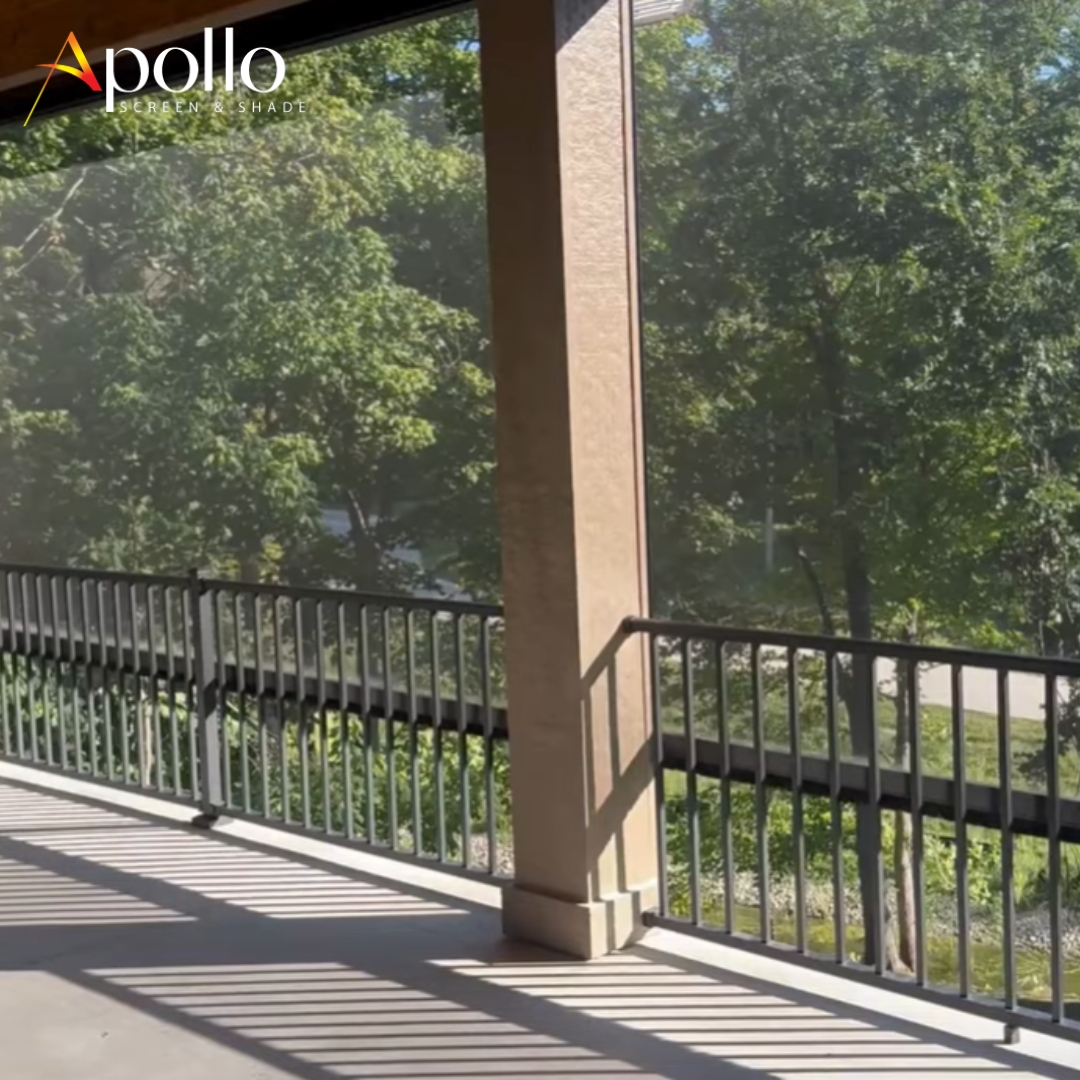 Apollo Wide motorized balcony Black Super screen Inside View.